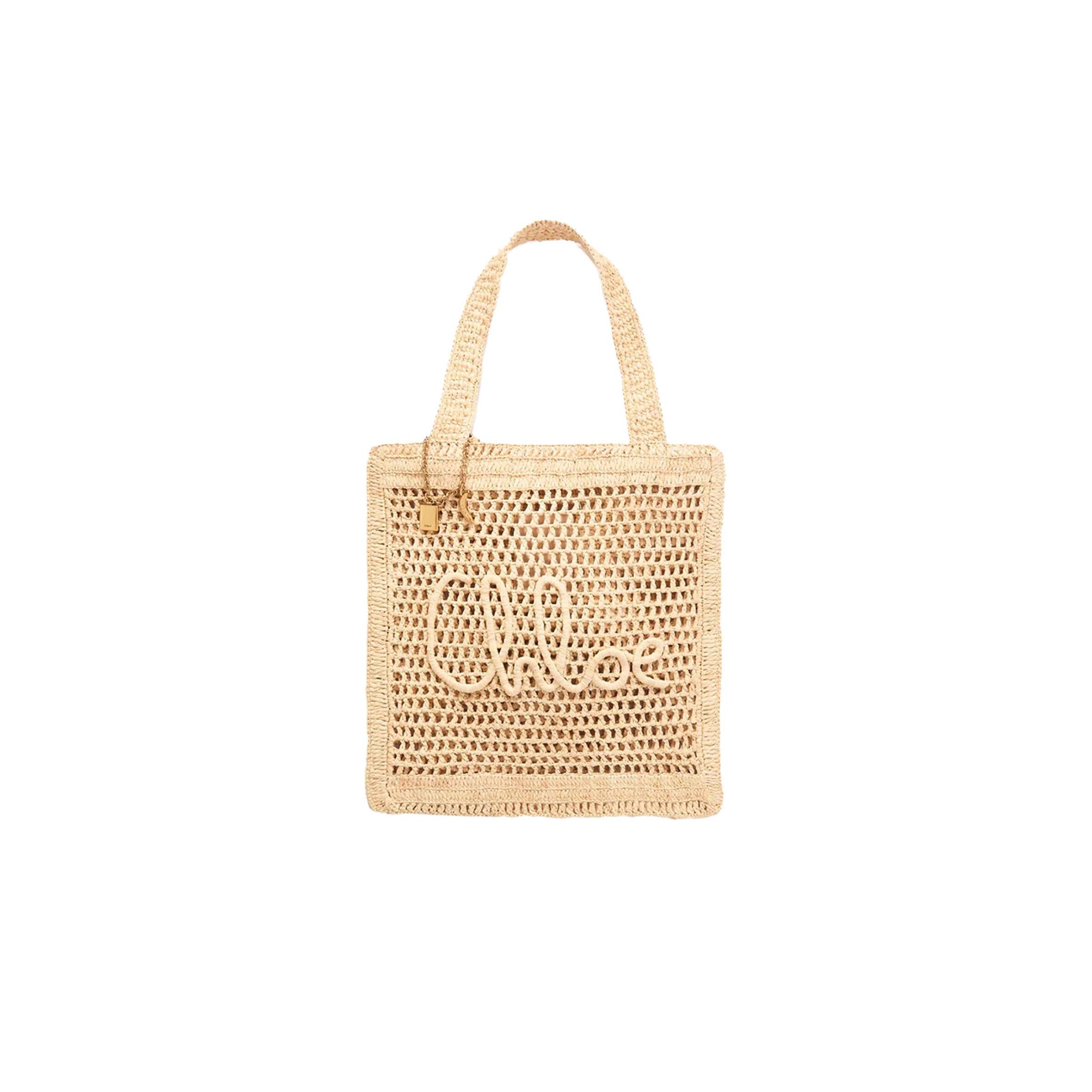CHLOÉ SUMMER BANANA EMBELLISHED RAFFIA TOTE CH25US901P08-24P (36*33*2cm)